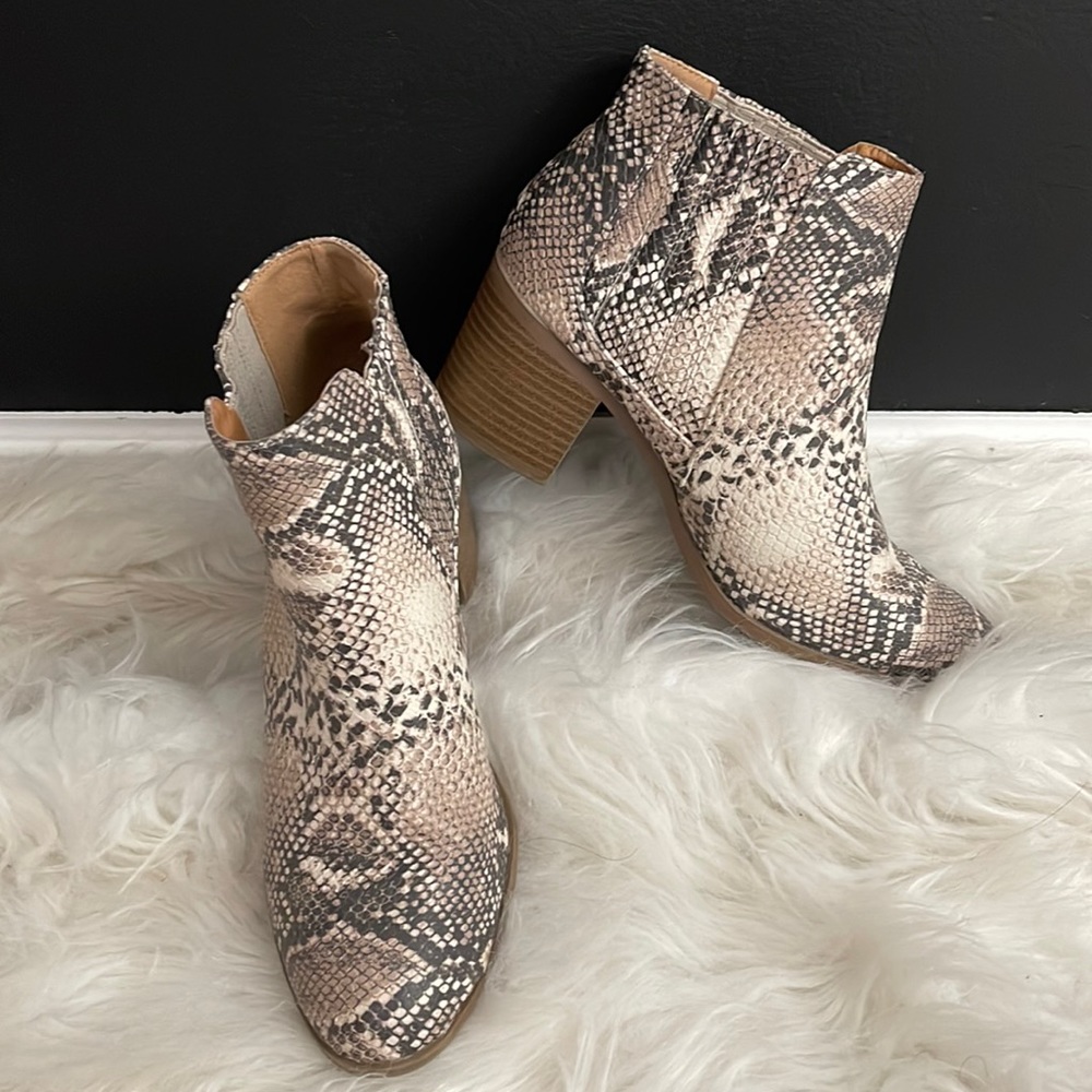 Snake skin booties